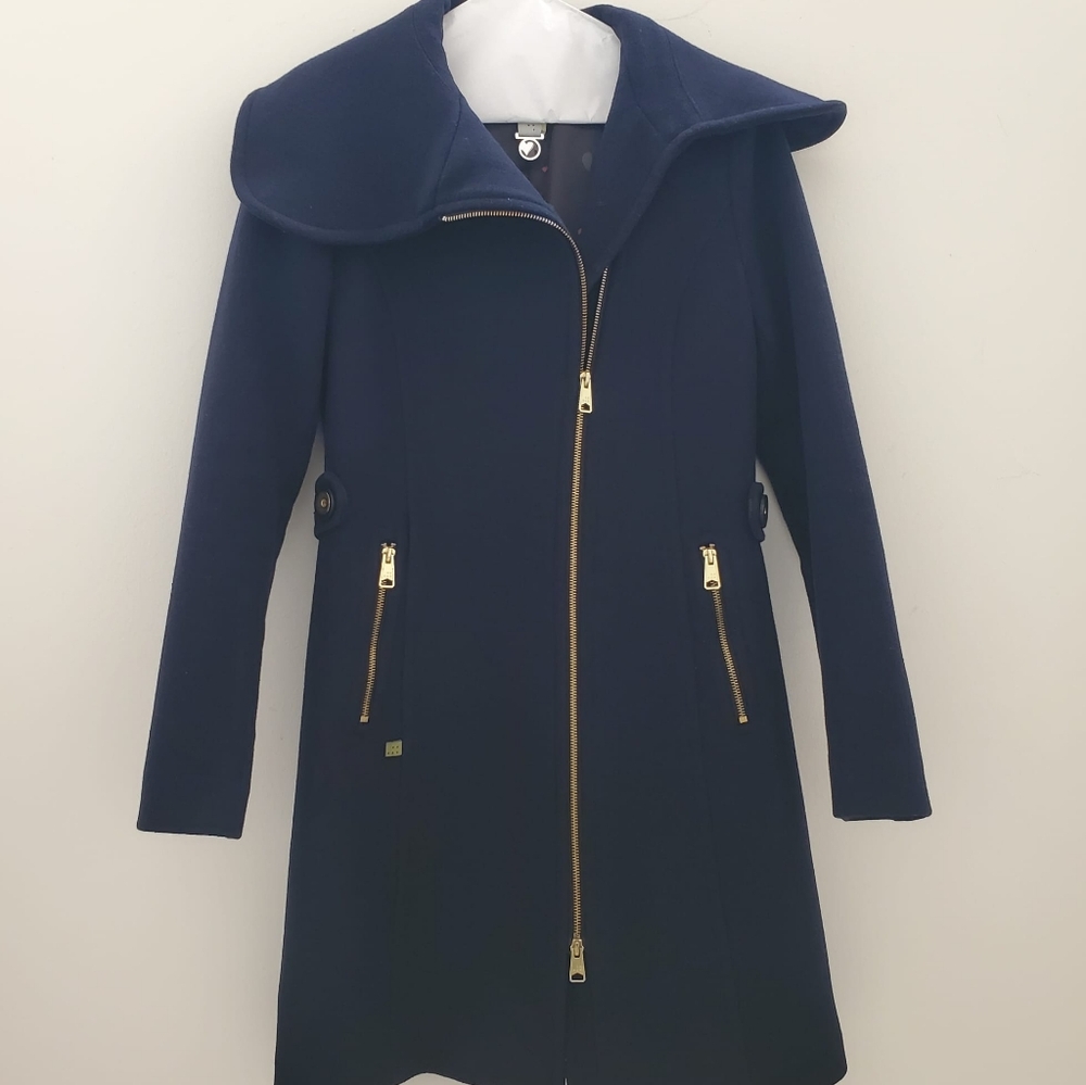 Soia & Kyo Navy Wool Blend Coat